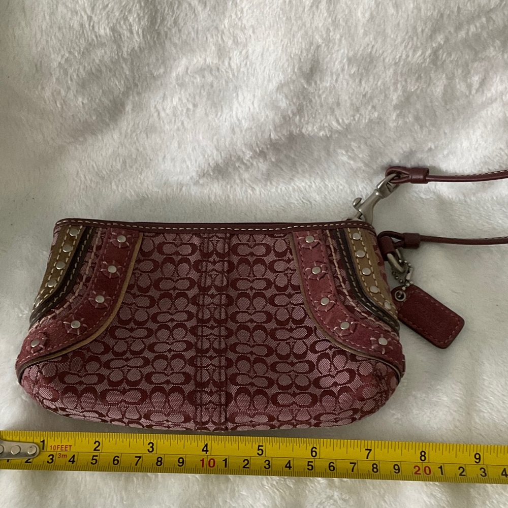 Coach Burgundy and Brown Wristlet